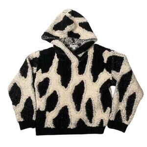 Sandy Liang x Target Women's Cow Print Sherpa Hoodie sweater Jacket Size S